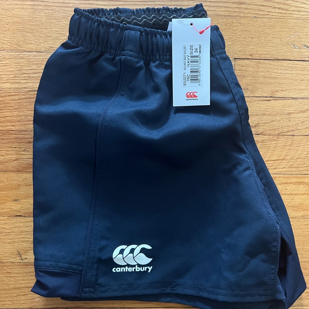 NWT Canterbury rugby shorts navy blue size 34